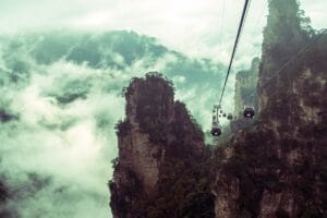 Aerial tramway, sky tram or cable car Zhangjiajie National Forest Park